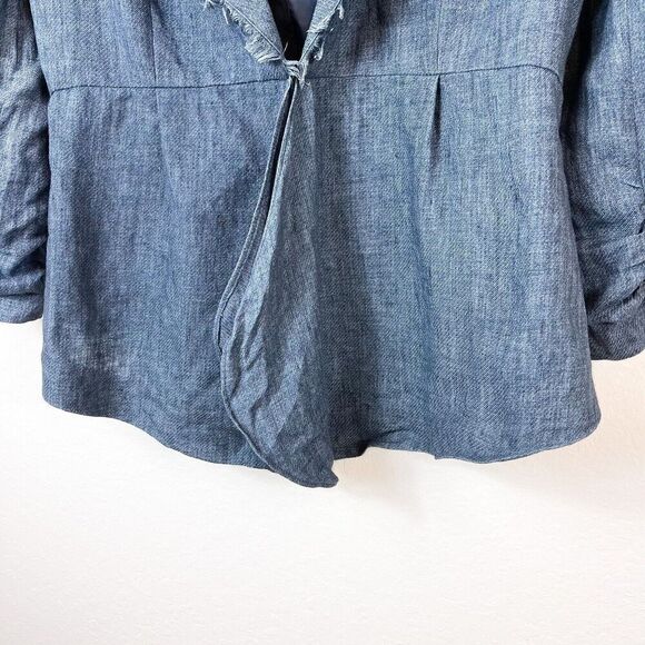 CLASSIQUES ENTIER Blue Blazer with Fringe Size Small - Picture 6 of 12
